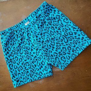 Blue Leopard Print Legging Shorts US Size 8